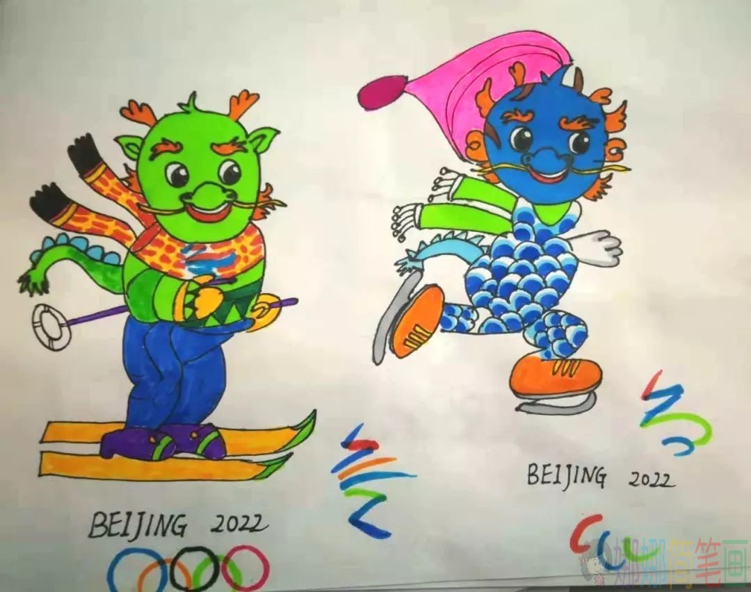 小学生冬奥会美术绘画作品