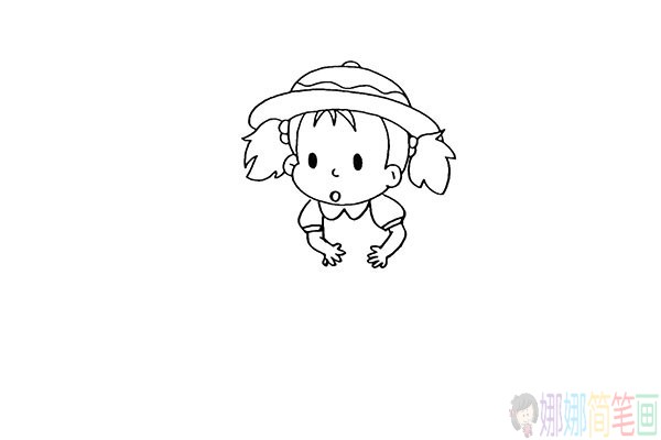 龙猫里的小女孩小梅简笔画