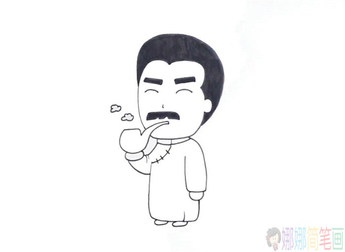 鲁迅先生简笔画图片,鲁迅简笔画步骤