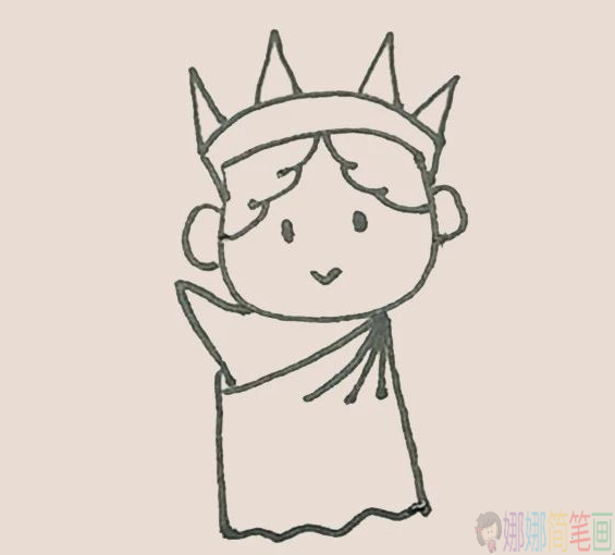 自由女神像怎么画,自由女神像简笔画图片