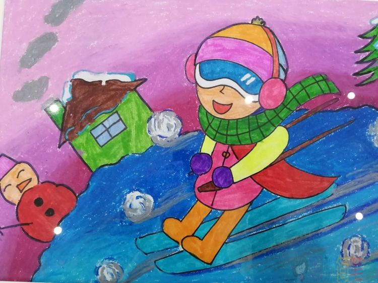 冬奥会绘画作品小学生