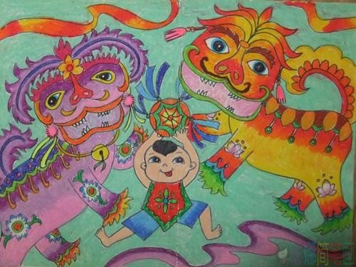 关于2020春节的儿童绘画