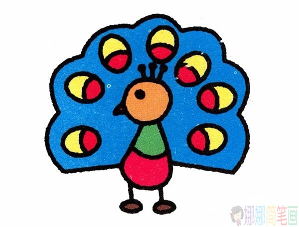 漂亮的孔雀简笔画图片,孔雀简笔画教程