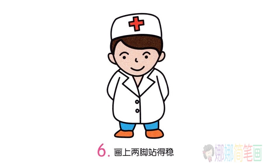 医生儿童简笔画图片,医生简笔画教程