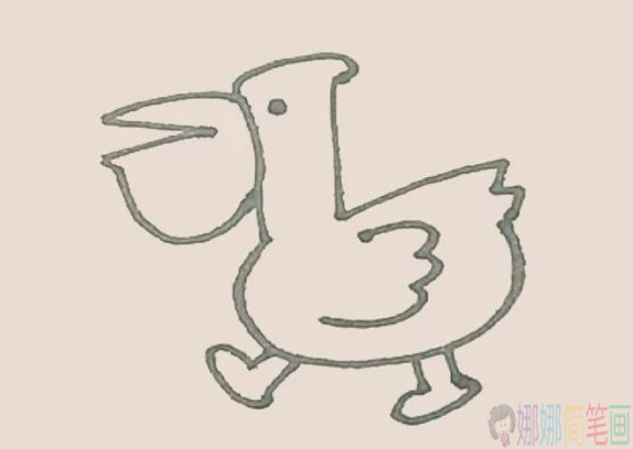 鹈鹕怎么画,鹈鹕鸟简笔画教程