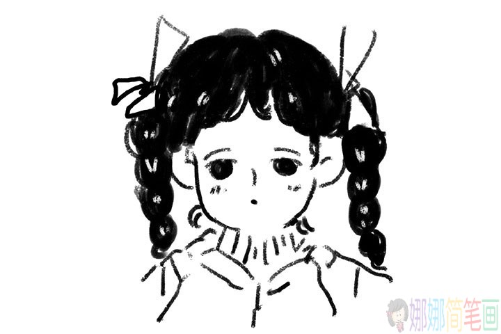 慵懒的大姐姐简笔画图片