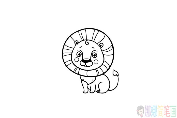 一组野生动物儿童填色图片