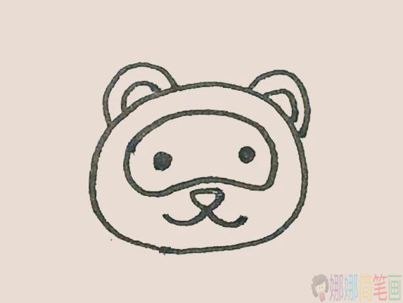可爱的小熊猫儿童简笔画彩色
