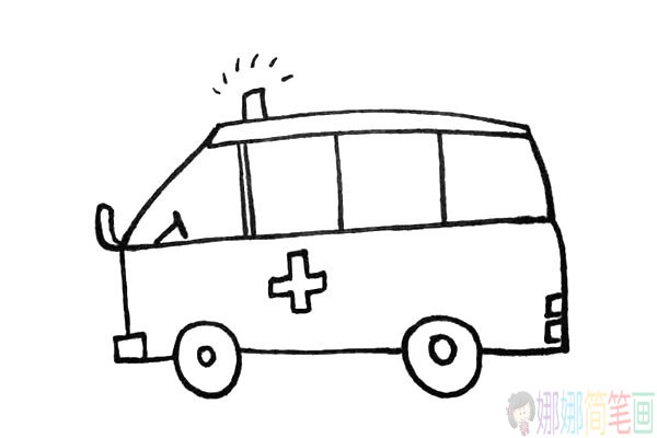 救护车怎么画,儿童简笔画救护车