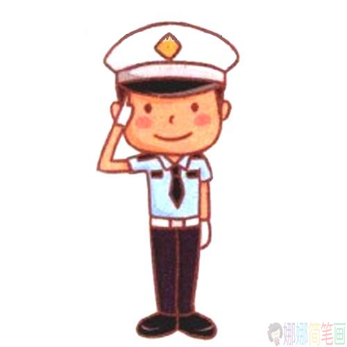 帅气的交警叔叔简笔画教程