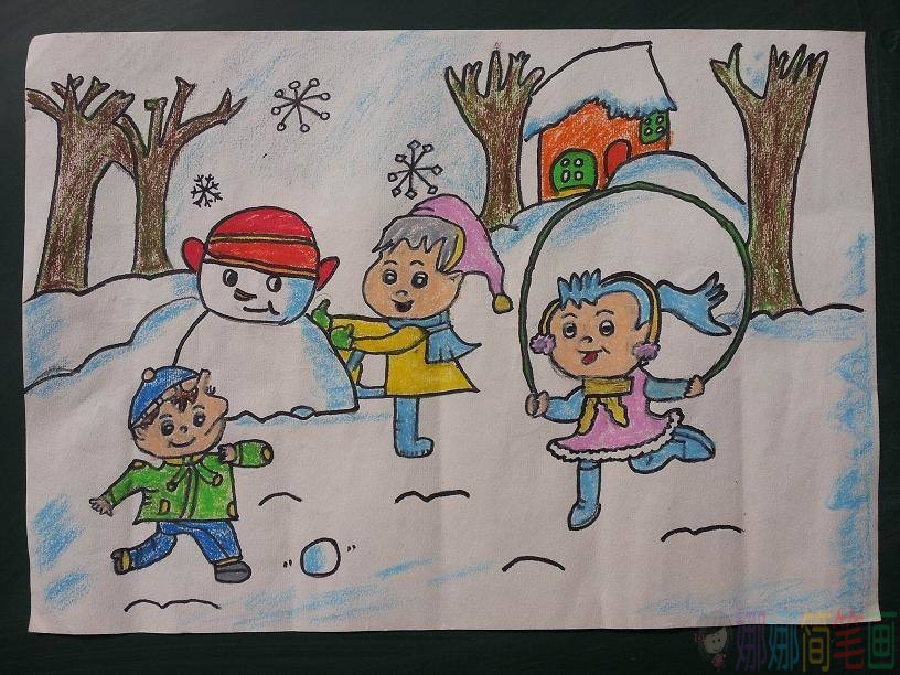 儿童寒假主题绘画作品