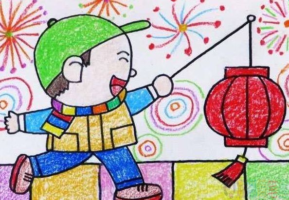 2020元旦节儿童画,元旦节儿童绘画作品