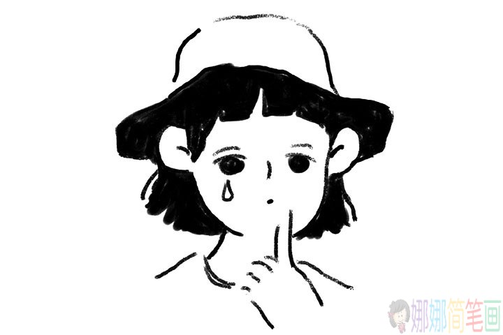慵懒的大姐姐简笔画图片