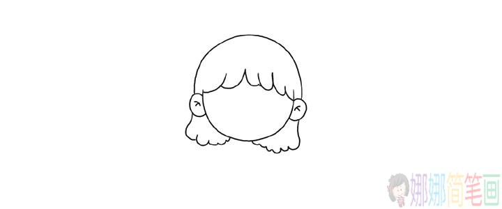 穿和服的小女孩简笔画步骤