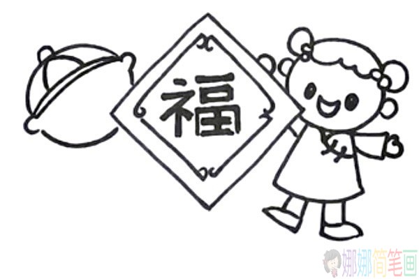 关于春节的儿童简笔画图片