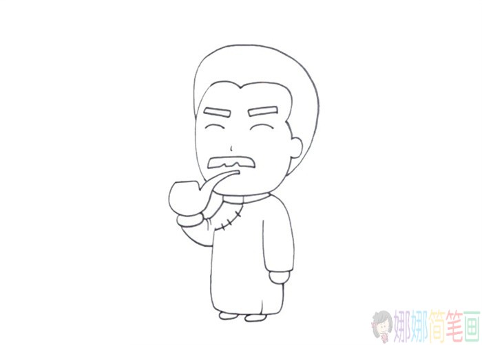 鲁迅先生简笔画图片,鲁迅简笔画步骤