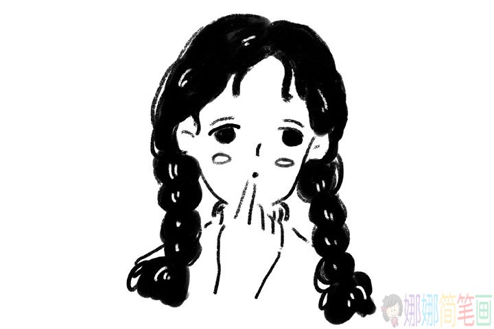 慵懒的大姐姐简笔画图片
