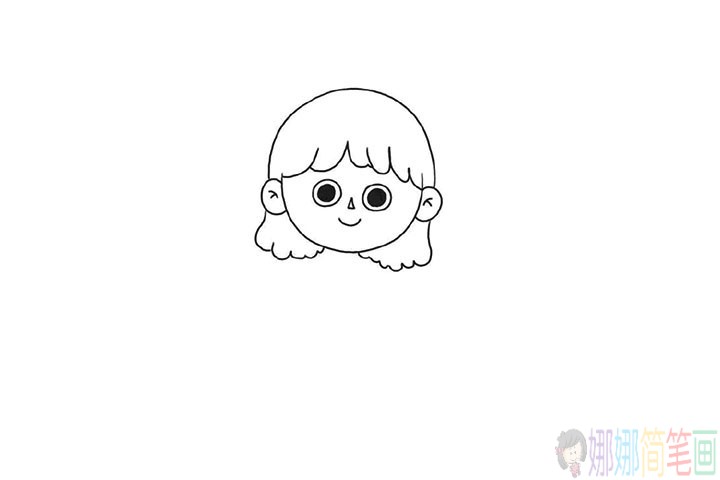 穿和服的小女孩简笔画步骤
