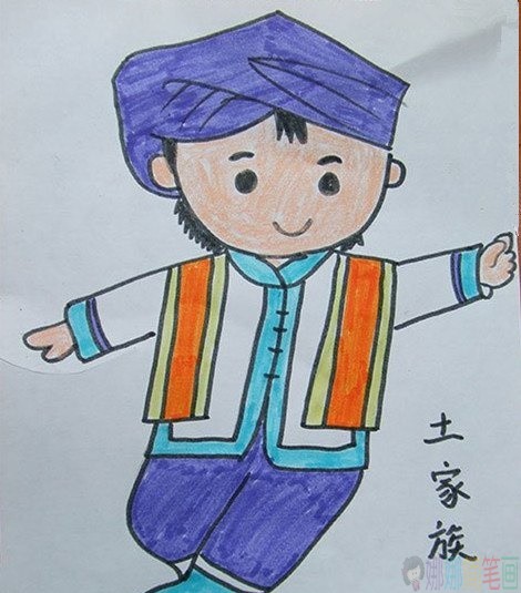 各个民族的服装简笔画