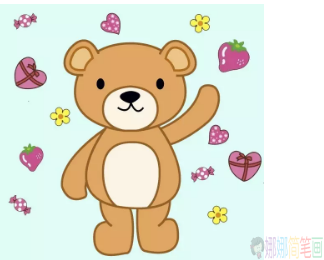 小熊简笔画步骤,小熊儿童画教程