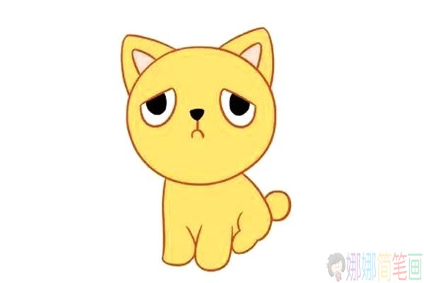 一组可爱又好画的小猫简笔画图片