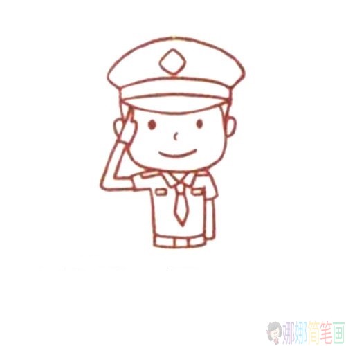 帅气的交警叔叔简笔画教程