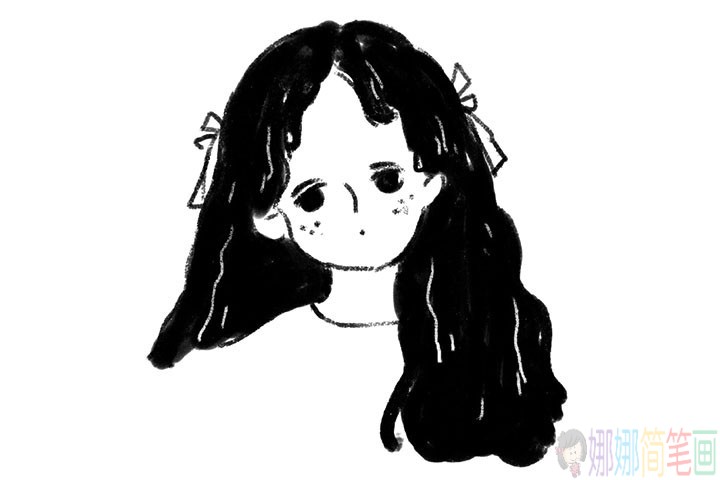 慵懒的大姐姐简笔画图片