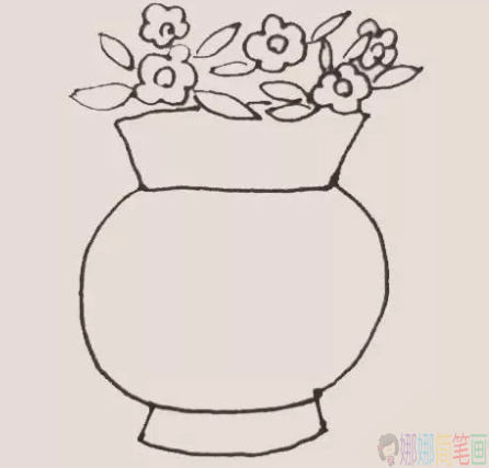 插着花的花瓶简笔画图片步骤
