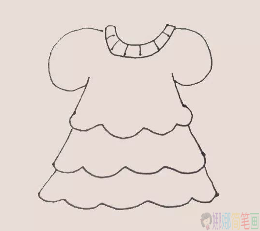 好看的碎花裙子简笔画图片