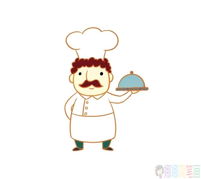 一组厨师简笔画图片