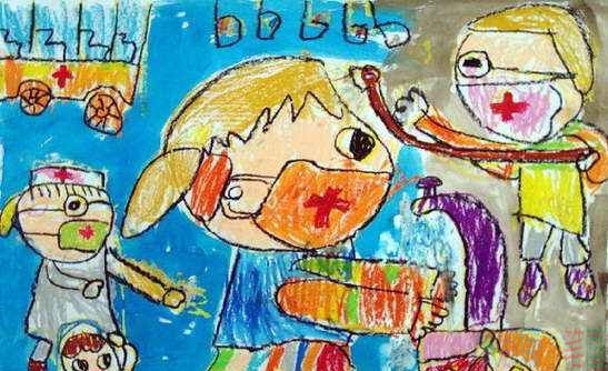 预防新型肺炎儿童主题绘画作品