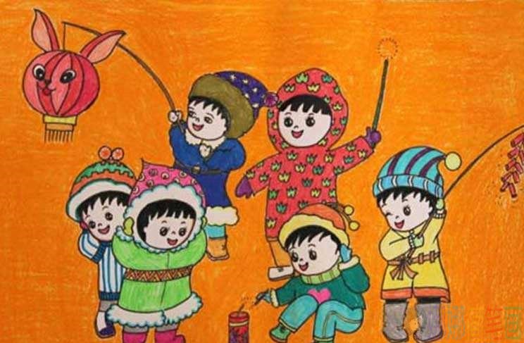 2020元旦节儿童画,元旦节儿童绘画作品