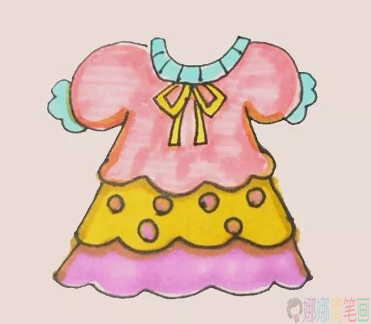 好看的碎花裙子简笔画图片