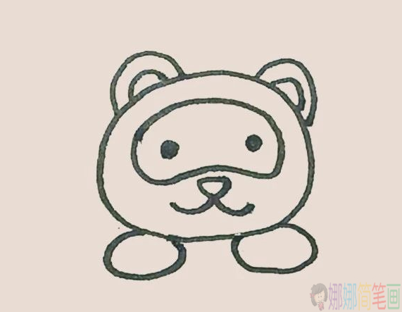 可爱的小熊猫儿童简笔画彩色