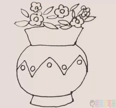 插着花的花瓶简笔画图片步骤