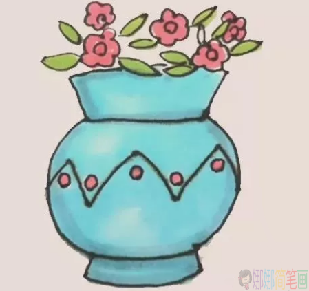 插着花的花瓶简笔画图片步骤