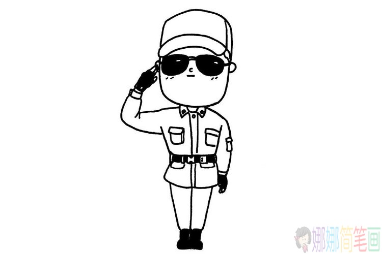 威武的中国军人简笔画图片