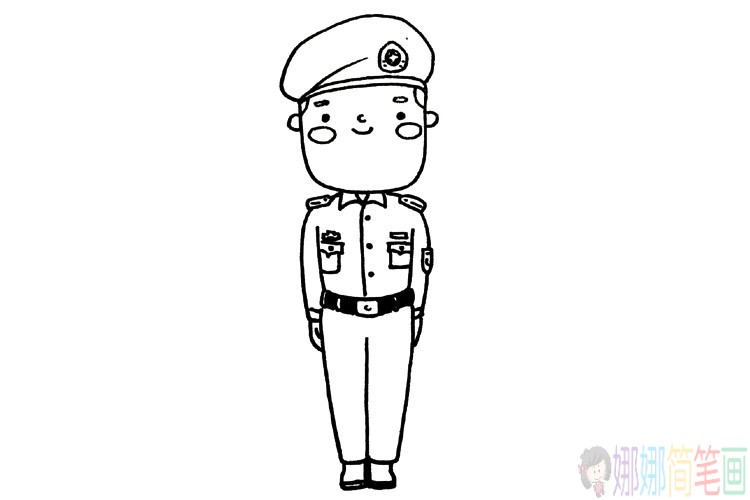 威武的中国军人简笔画图片