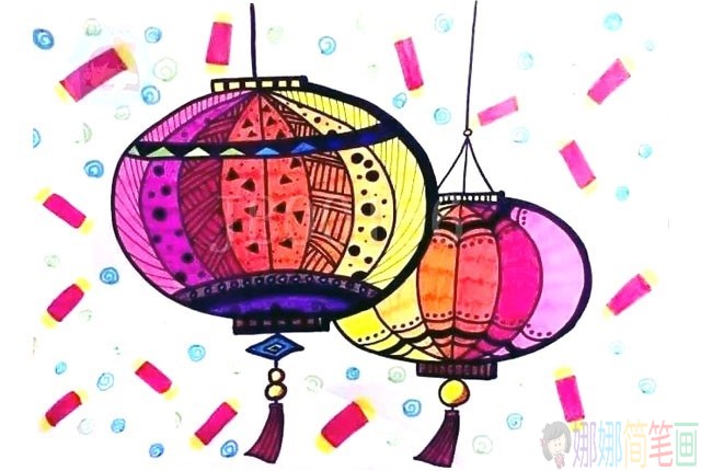 灯笼简笔画图片大全,灯笼简笔画彩色图片