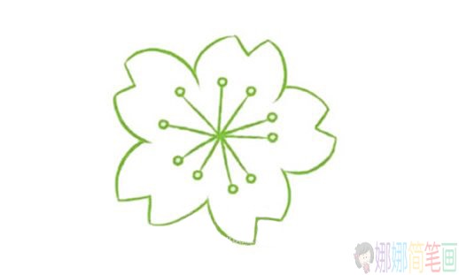 樱花怎么画,樱花简笔画教程