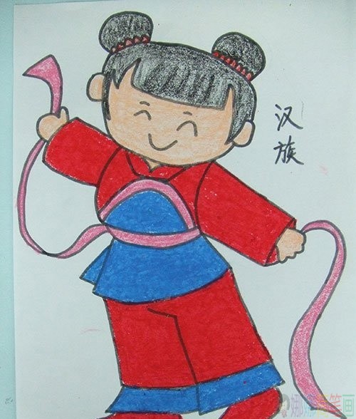 各个民族的服装简笔画