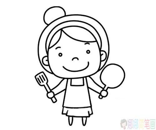 做饭的妈妈简笔画图片