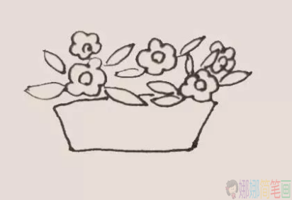 插着花的花瓶简笔画图片步骤