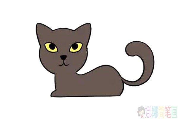 一组可爱又好画的小猫简笔画图片