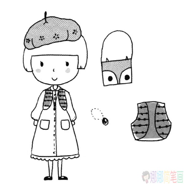 漂亮的小女孩简笔画图片