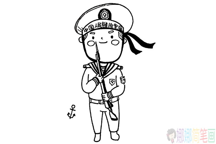 威武的中国军人简笔画图片