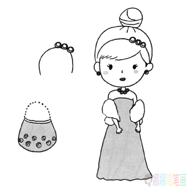 漂亮的小女孩简笔画图片