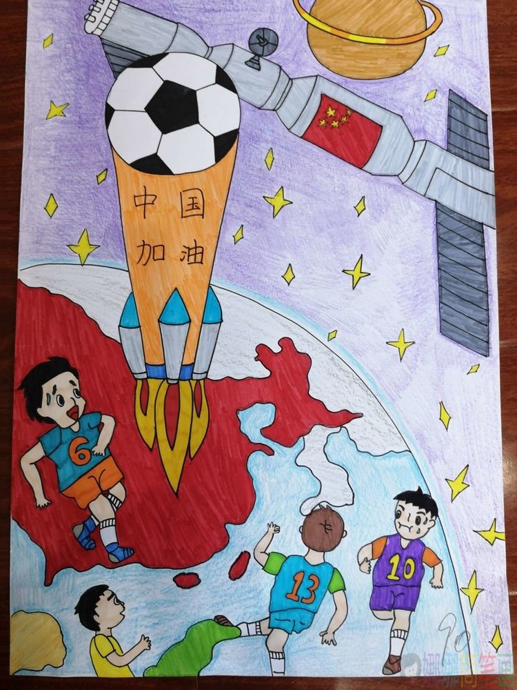 冬奥会绘画作品小学生