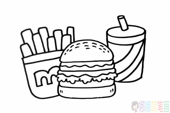 麦当劳快餐简笔画图片