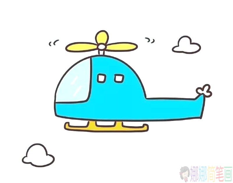 简单几步学画直升机简笔画